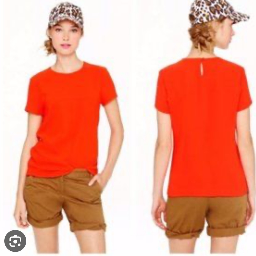 J. Crew Orange Matte Crepe Top Size S